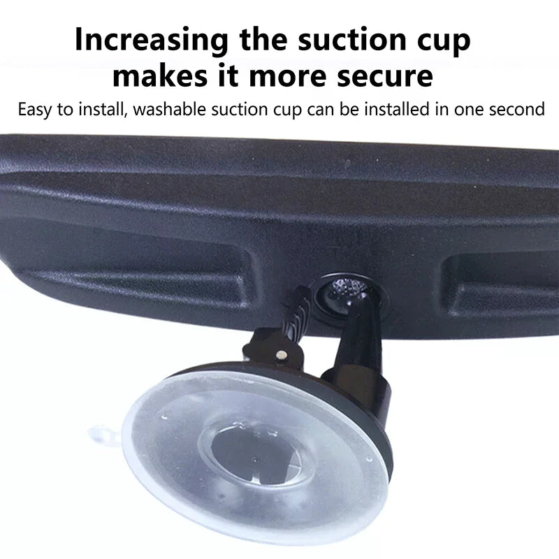 20CM Wide Flat Interior Rear View Mirror | 360° Suction Mount
