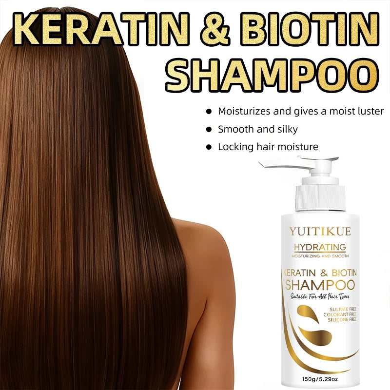 YUITIKUE Keratin & Biotin Shampoo – Smooth, Glossy Hair Keratin Biotin Shampoo Zpaxo