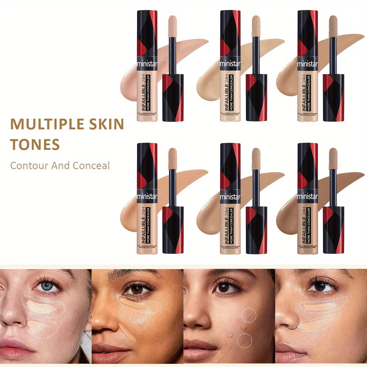 Concealer Natural Concealer Modifies Skin Tone Natural Three-dimensional Zpaxo
