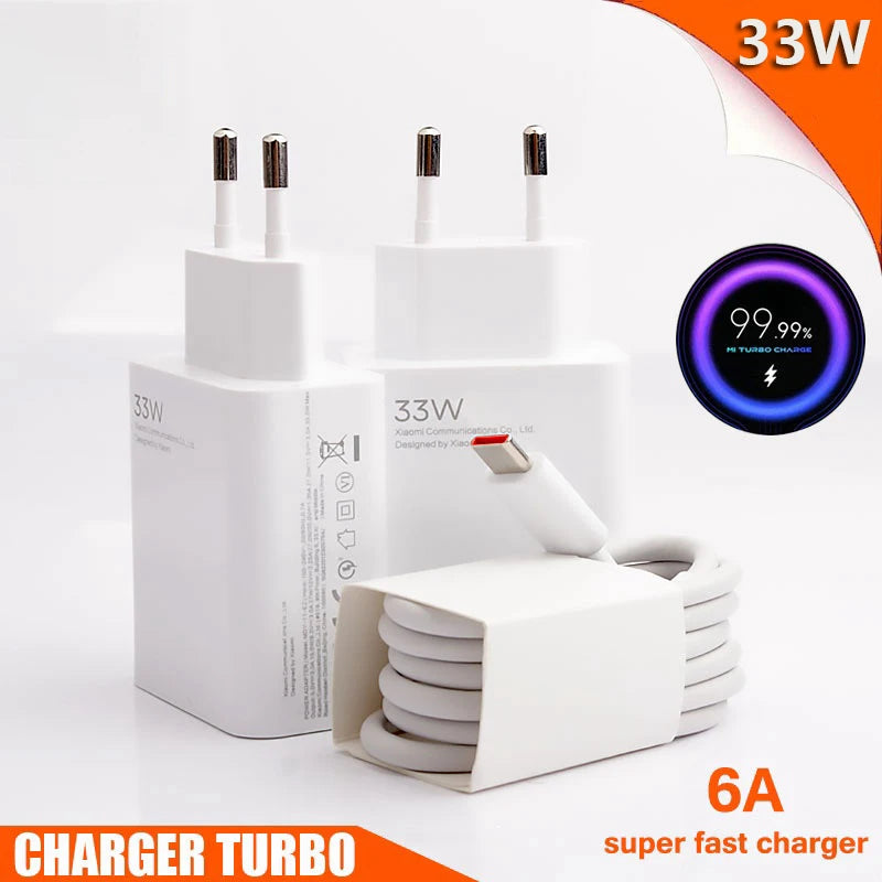 33W Fast Charger QC 3 0 USB C Cable 6A Quick Charging Turbo Charge