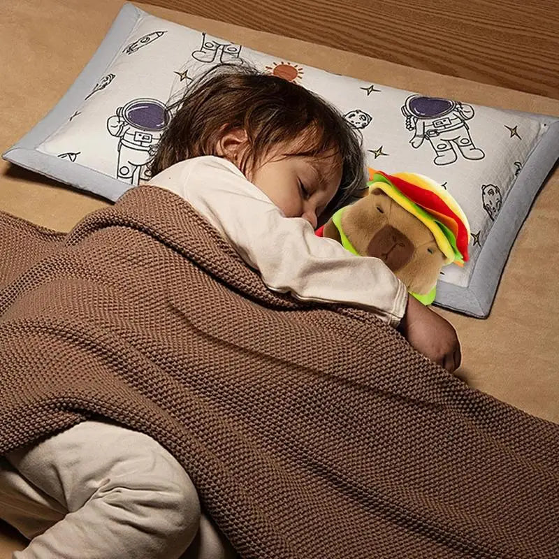 Hamburger Capybara Plush Plushies Cute Soft Doll Pillow Comfortable Zpaxo