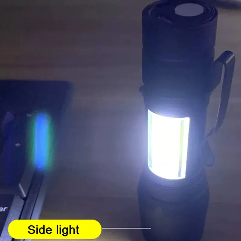 Rechargeable Mini Led Flashlight Zoomable Portable Outdoor Camping