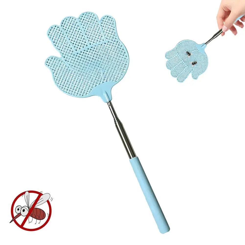Telescopic Fly Swatter – 77cm Stainless Steel Long Handle Telescopic Fly Swatter Zpaxo Blue