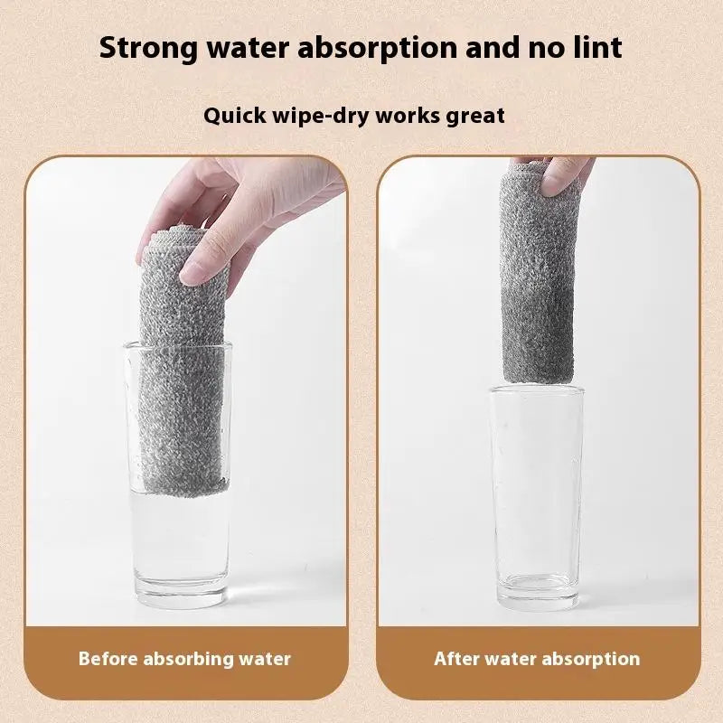 5PCS Cleaning Cloth Fiber Thickened Dishcloths High Absorbent Scouring Kitchen Washing Dish Rags Household Wipe Towels Zpaxo
