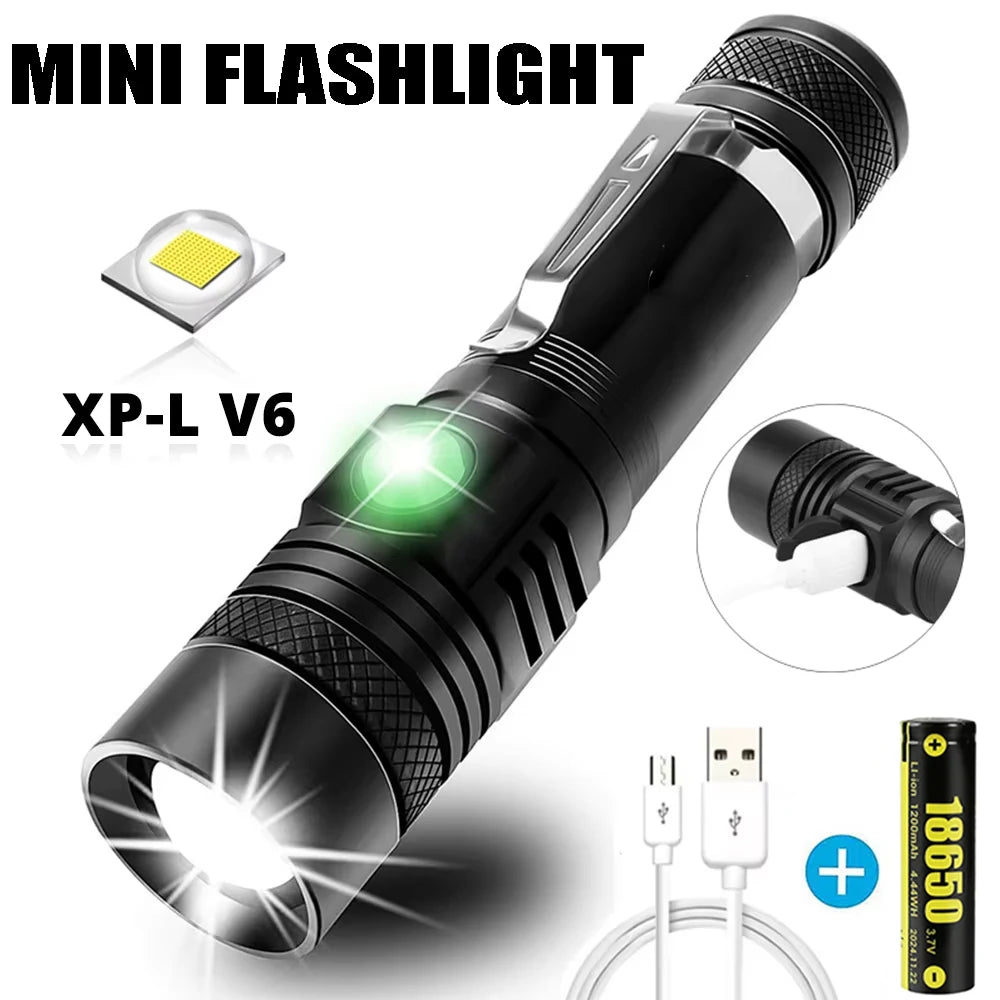 KDULIT T6 LED Rechargeable Tactical Flashlight – Zoomable