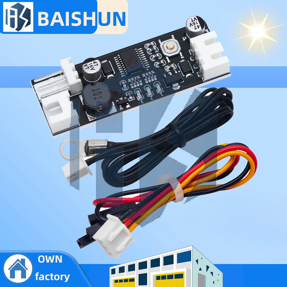Single 12V 0 8A DC PWM 2-3 Wire Fan Temperature Control Speed Zpaxo