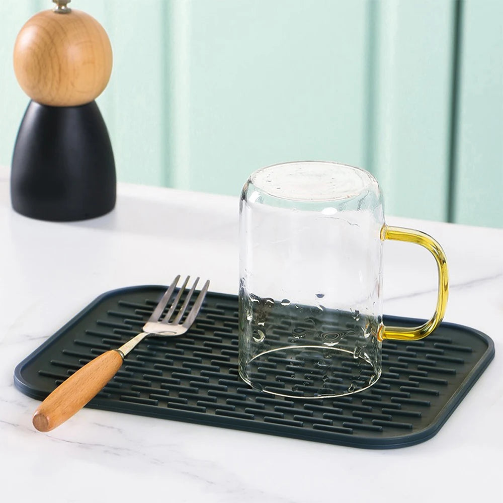 Silicone Drain Mat Board Bowl Dish Drying Mat Sink Drainer Large Heat Resistant Table Trivet Kitchen Counter Accessories Zpaxo