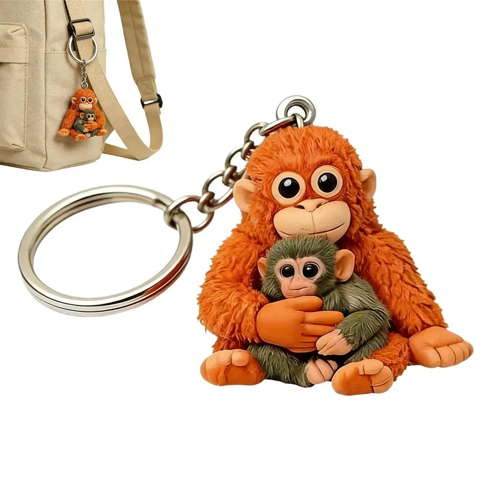 Punch The Monkey Keychain – Cute Animal Bag Charm & Key Ring Animal Keychain Charm Zpaxo style1