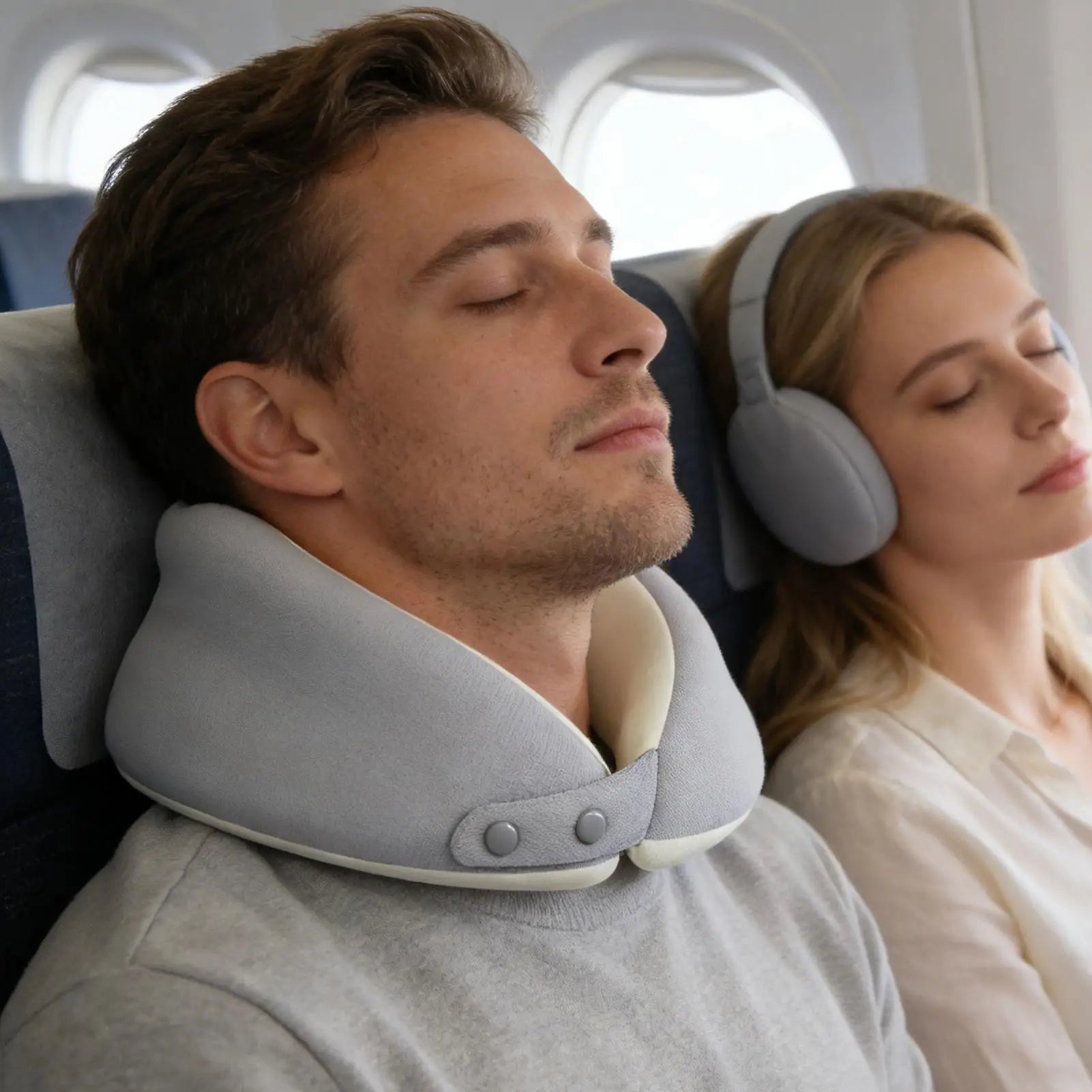Travel Neck Pillow Ergonomic Portable Adjustable Plane Storage Case