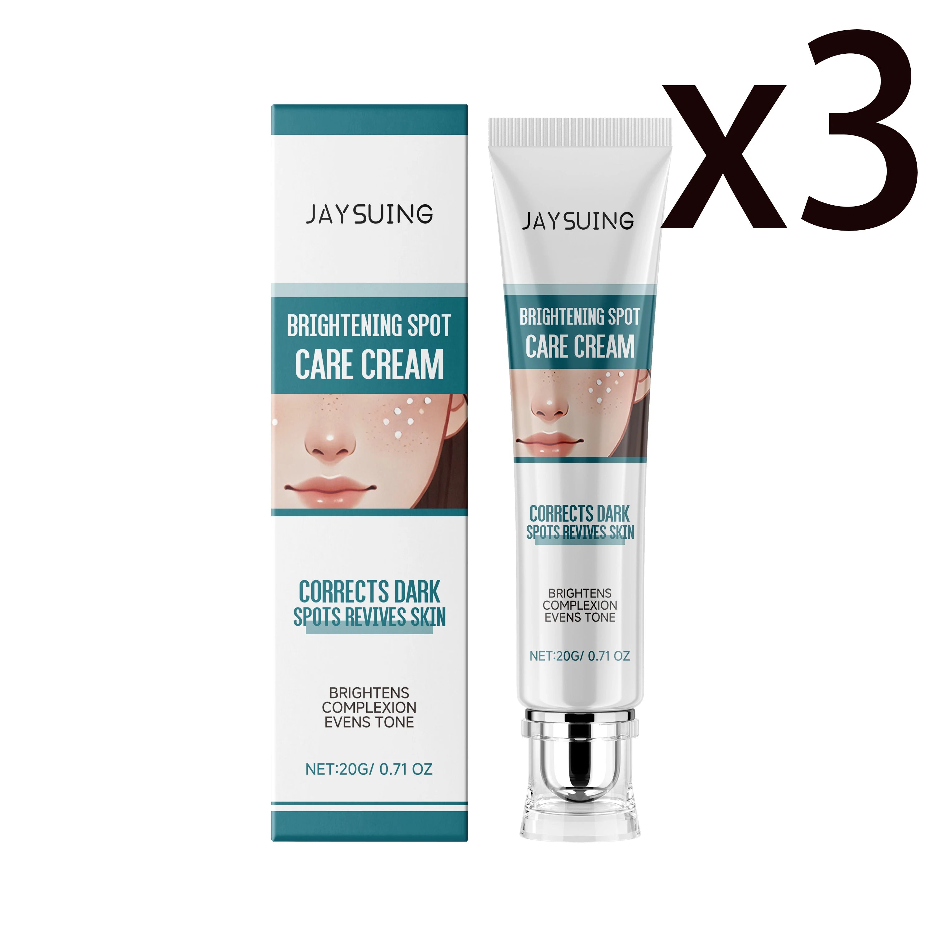 Jaysuing Glow Brighten Face Cream – Niacinamide Dark Spot Cream Brightening Face Cream Zpaxo 3x20g