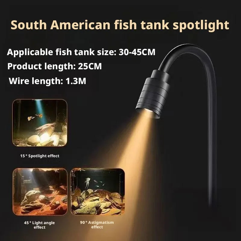 SHINEKNOT Aquarium Clip-On LED Spotlight | Adjustable Focus Tank Light
