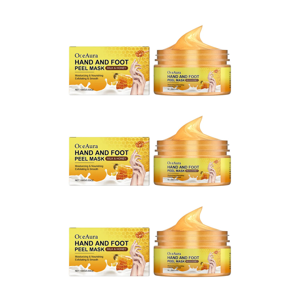 Exfoliating Hand Foot Mask Moisturizing Improve Rough Dryness Heel Cracked Care Remove Callus Dead Skin Soft Smooth Skin Care Zpaxo 3 x 100g Boxed