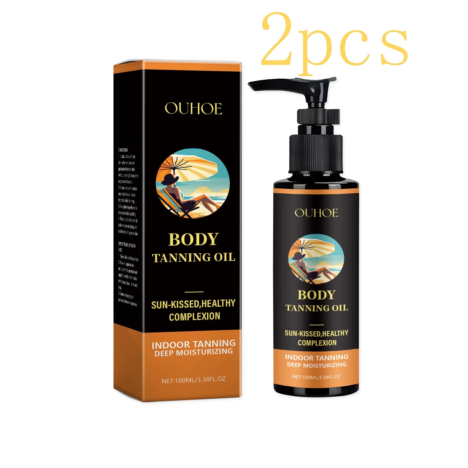 Moisturizing Tanning Oil – Natural Bronze Glow, 100ml Tanning Oil Zpaxo 2pcs