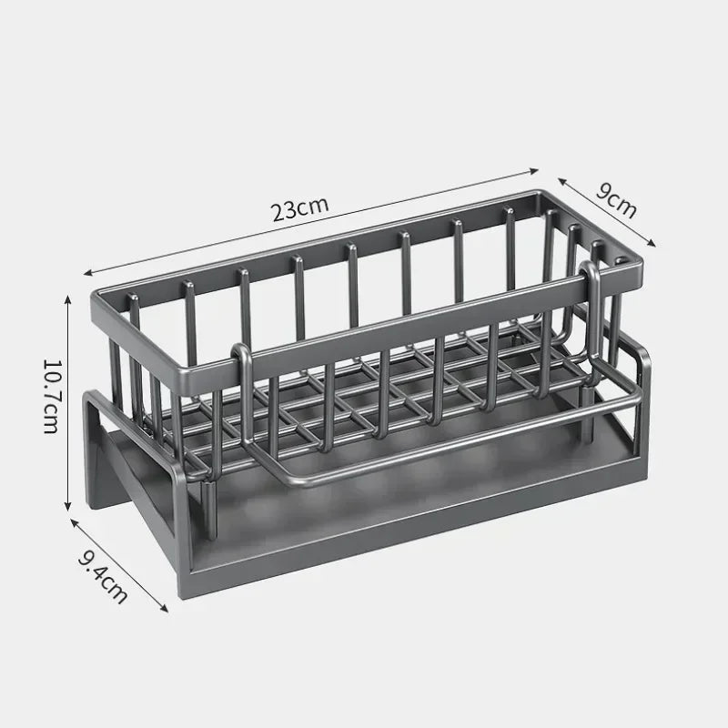 Space Saving Kitchen Sink Dish Rack Sponge Holder Water Drain Basket