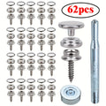 62 PCS Canvas Snap Tool Kit, Metal Screws Snaps Marine Grade 3/5" Socket Stainless Steel Boat Canvas Snaps with 2 Setting Tools Zpaxo 62PCS