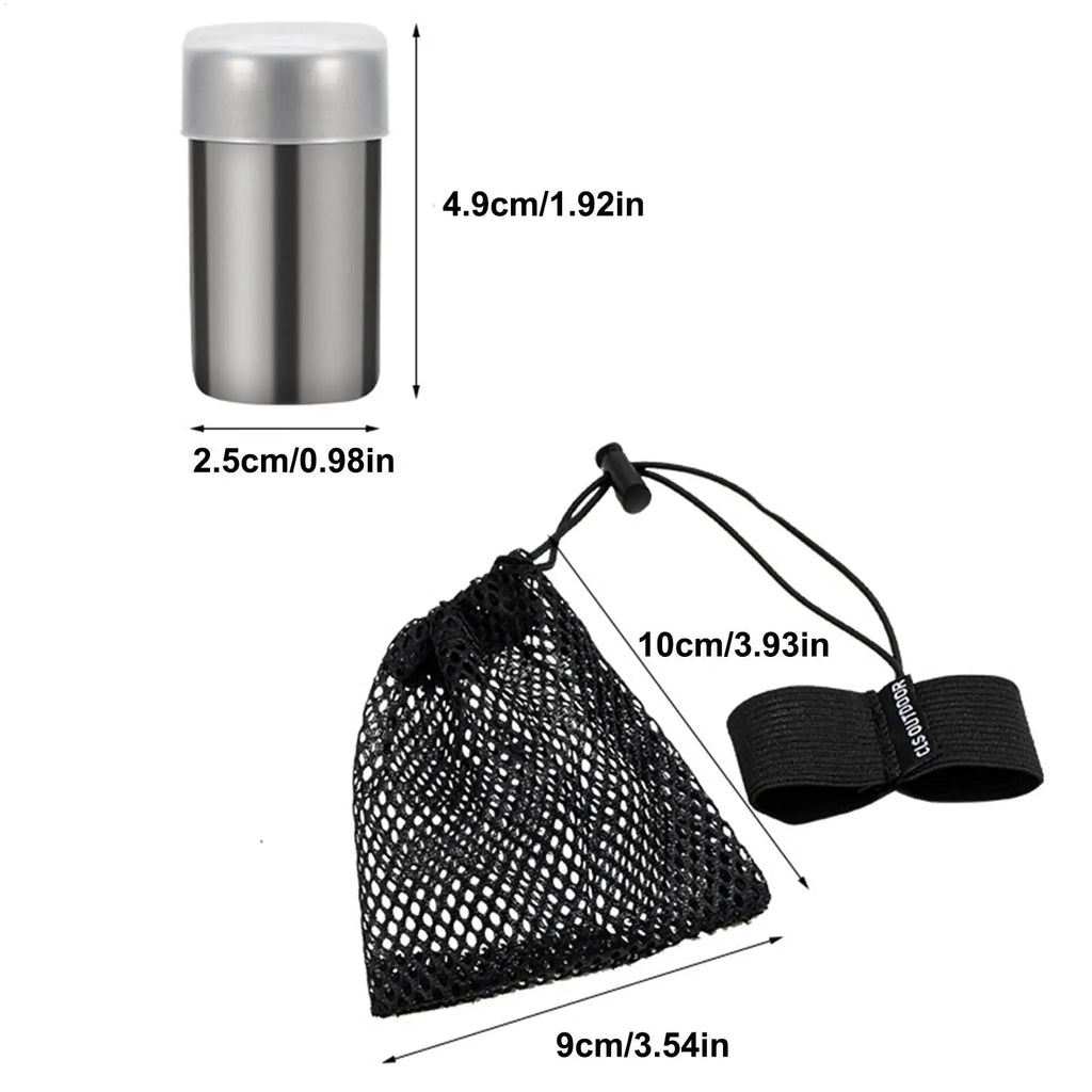 Portable Salt Shaker Small Camping Salt Shaker 2 Pieces Stainless Small Dispenser with Bag for Picnic Mountain Hiking Zpaxo