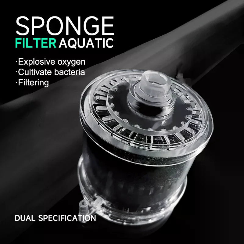 Aquarium Filter Fish Tank Shrimp Pond Air Pump Biochemical Sponge Filter Fish Tank Bio-Sponges With Media Ball Oxygen Increasing Zpaxo