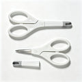 2PCS Precision Craft Scissors, Stainless Steel Blades with Safety Cap, Ultra Sharp Tip, Available in Gold, Green, Gray, For Pape Zpaxo Light Grey