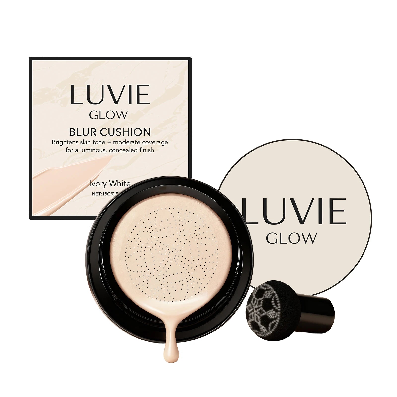 Air Cushion Foundation – Oil Control, Sweatproof, Full Coverage Air Cushion Foundation Zpaxo Ivory White