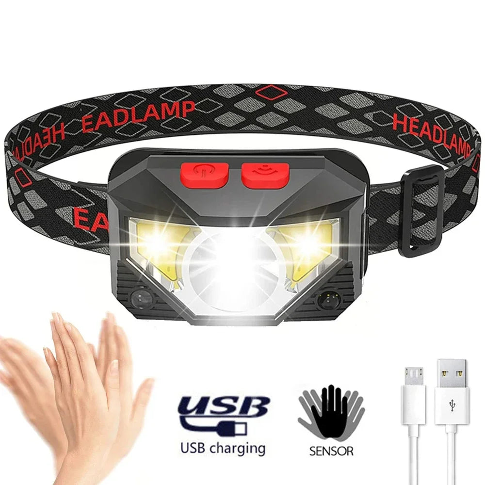 ESMARTER 8-Mode COB LED Headlamp – Motion Sensor, 500LM