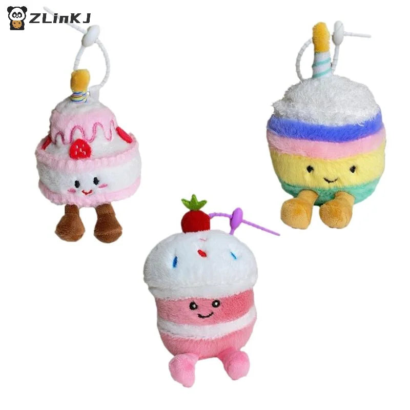Cartoon Cake Plush Keychain Kawaii Creative Birthday Dessert Doll Zpaxo