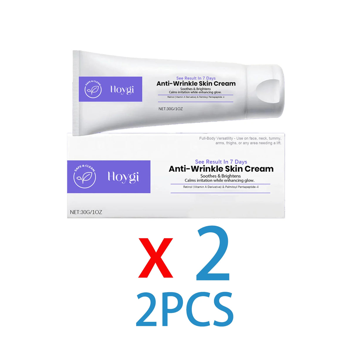 Hoygi Retinol Firming Night Cream for Face and Body Smooth Skin Oil Control Pore Refining Moisturizer for Dry Sensitive Skin 30g Zpaxo 2PCS