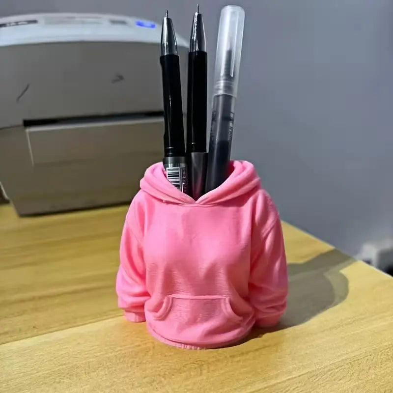 1pcs random Hooded Sweatshirt Pen Holder – Multi-Color Desk Organizer, for Pens & Stationery, Decorative Storage Zpaxo