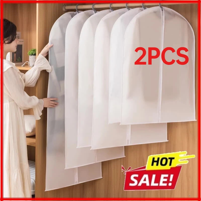 2-Pack Transparent Garment Dust Covers | Zippered Hanging Bags Garment Dust Cover Zpaxo