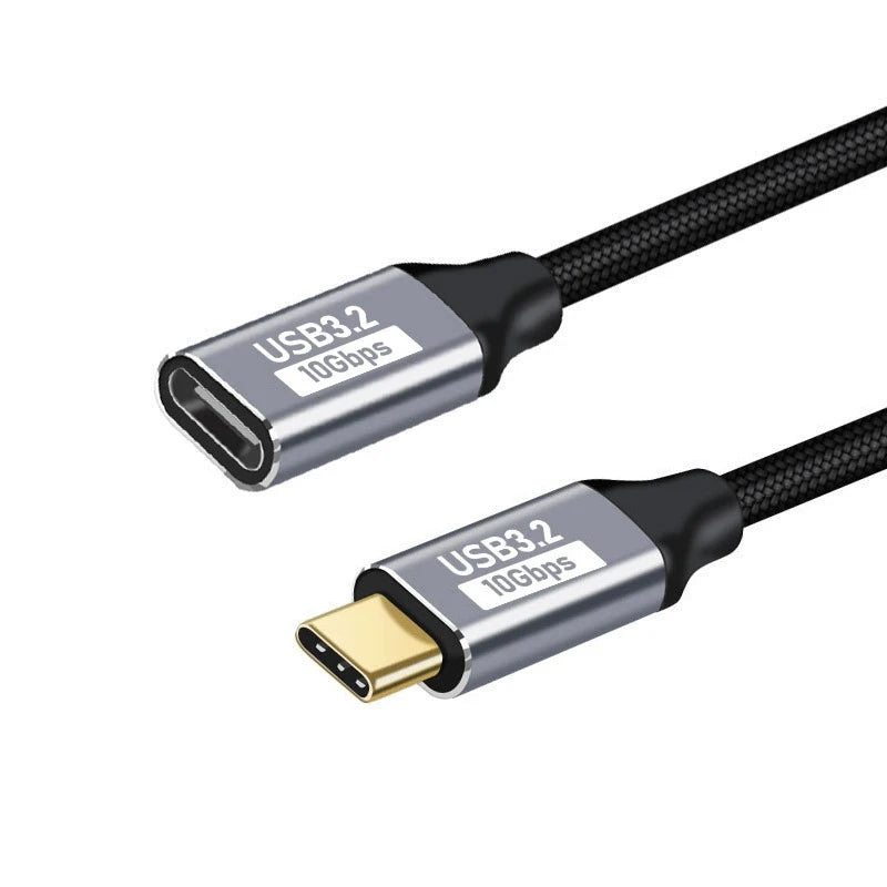 100W USB-C 3.1 Gen 2 Extension Cable 90° Angle 10Gbps 5A PD USB-C Extension Cable Zpaxo Male to Female 1m
