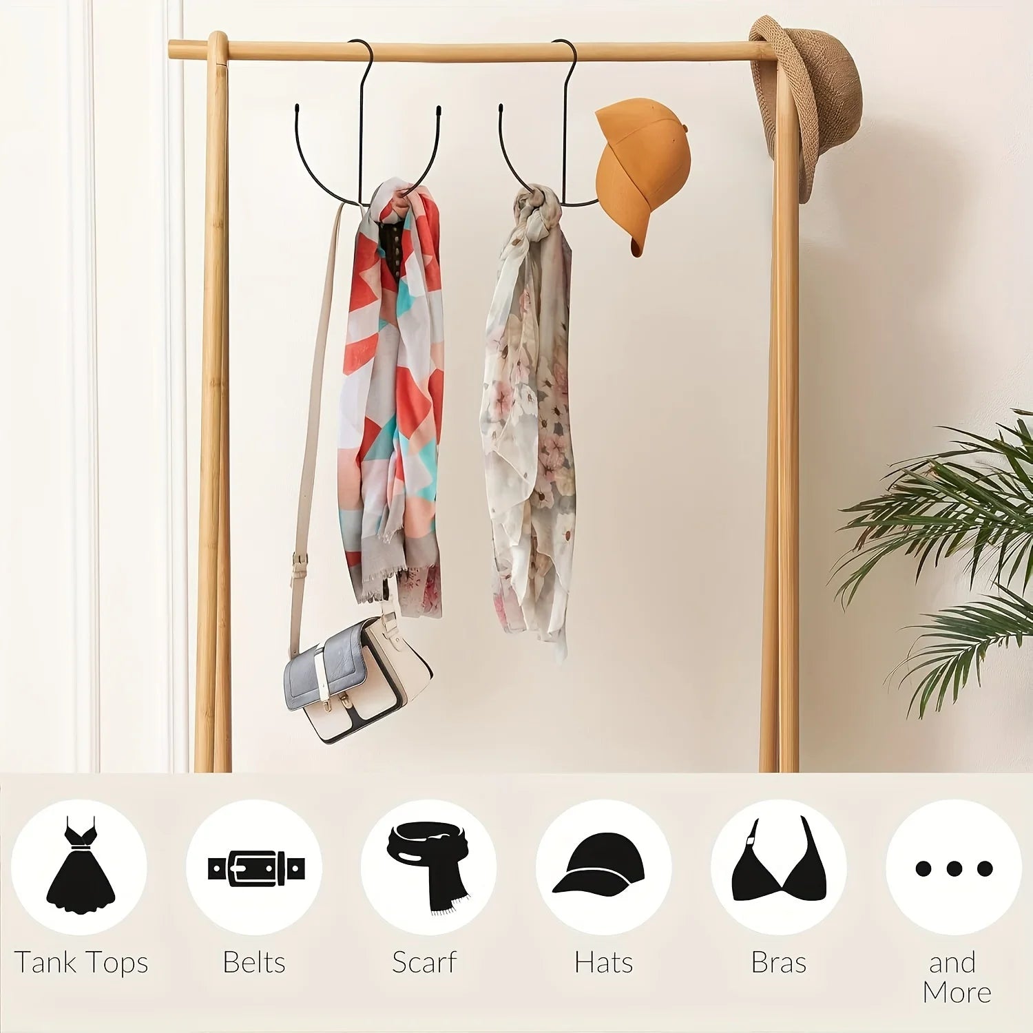 1pc Durable Stainless Steel Hat Rack - Holds 20+ Caps, Space-Saving Design, Easy Install for Closet & Door Zpaxo