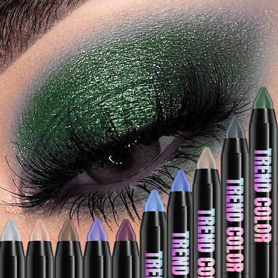 19 Smoky Dark Green Eyeshadow Pen Stick Waterproof Metallic Glitter
