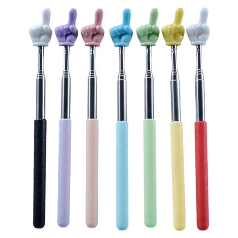 Steel Teaching Pointer Telescopic Rod Finger Design Teaching Stick Finger Sticks Mini Pointer Stick For School & Office Supplies Zpaxo