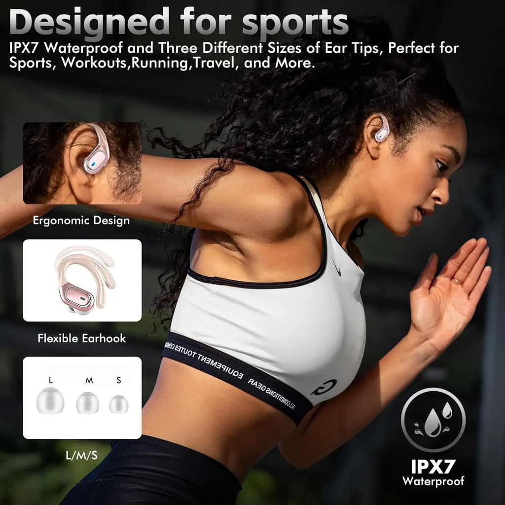Wireless Bluetooth Earphones Sports Dual MIC AI Noise Cancellation