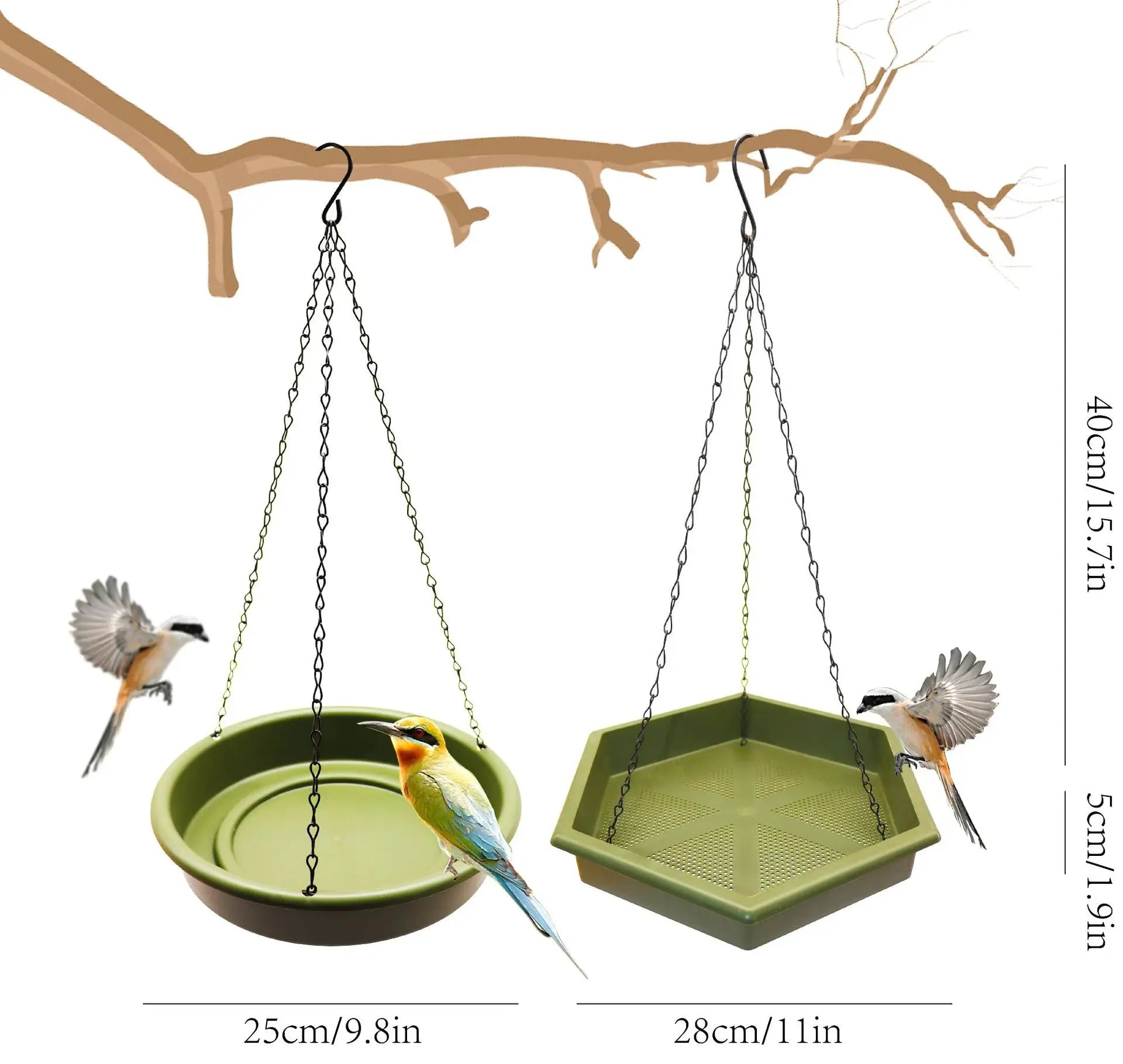 Hanging Wild Bird Seed Feeder Water Dispenser Outdoor Garden