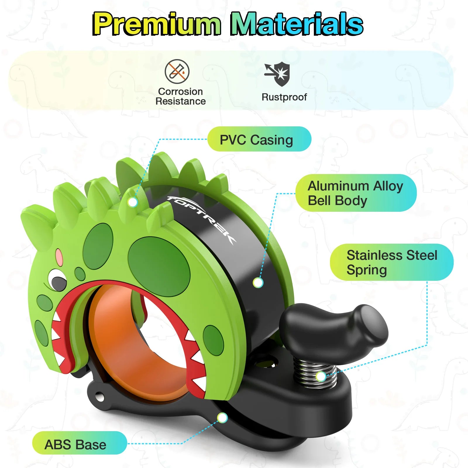 Toptrek Kid Funny Bicycle Bell Children's Creative Bike Balance Mountain Car Handlebar Safety Horn Loud Ring Stroller Accessory Zpaxo