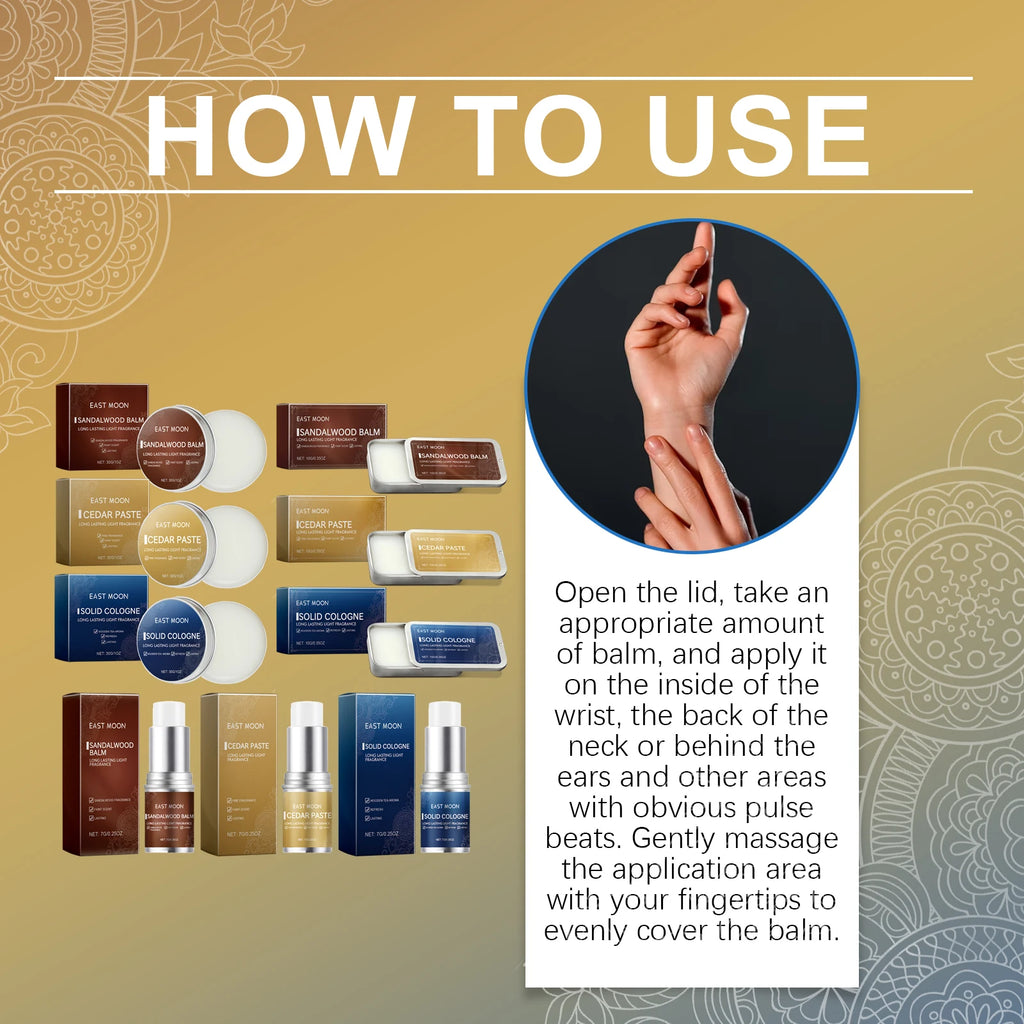 Men Sandalwood Balm Series Lasting Scent Keep Fresh Dating Flirting Improve Temptation Portable Body Light Fragrance Solid Balms Zpaxo