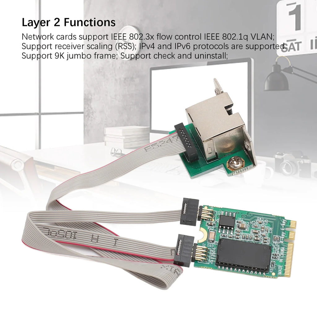 M.2 A+E Network Card Bent Pin Gigabit Ethernet Single Port RJ45 Server Network Card with I210AT Chip Zpaxo