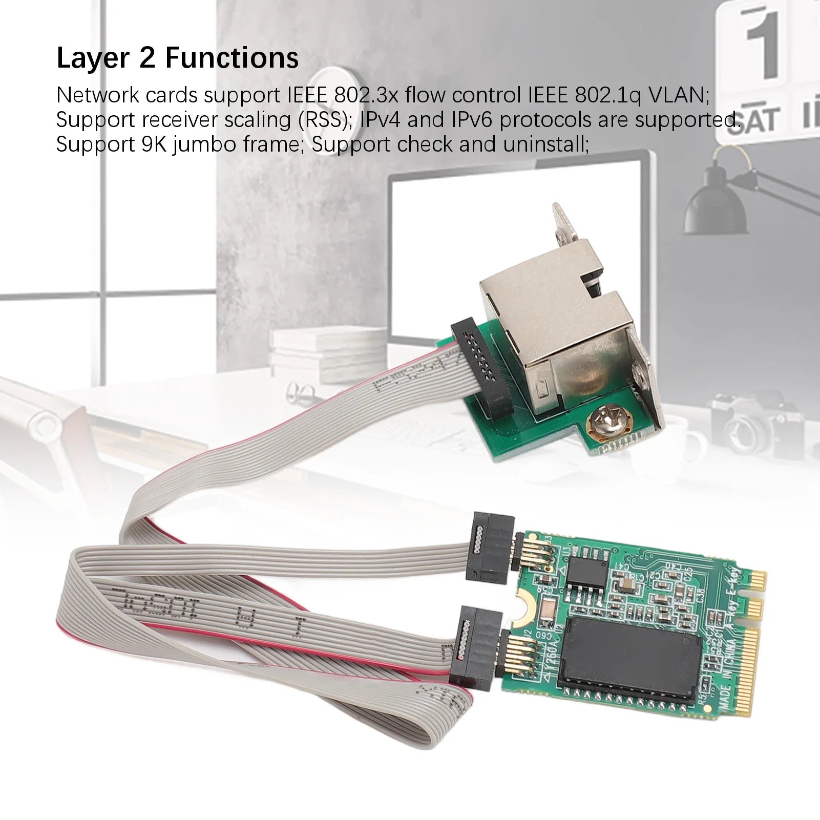 M.2 A+E Network Card Bent Pin Gigabit Ethernet Single Port RJ45 Server Network Card with I210AT Chip Zpaxo