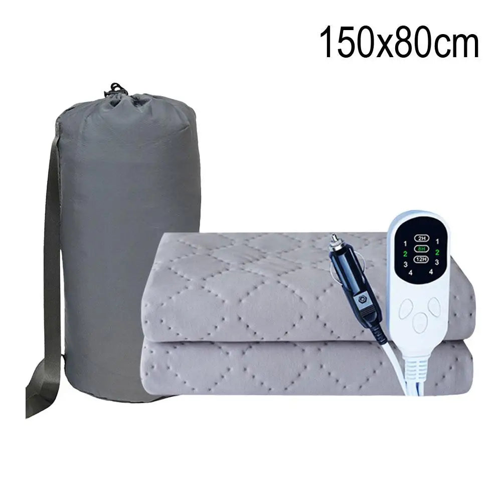 12V Car Electric Blanket – Heated Travel Blanket for Camping Car Electric Blanket Zpaxo Light Grey