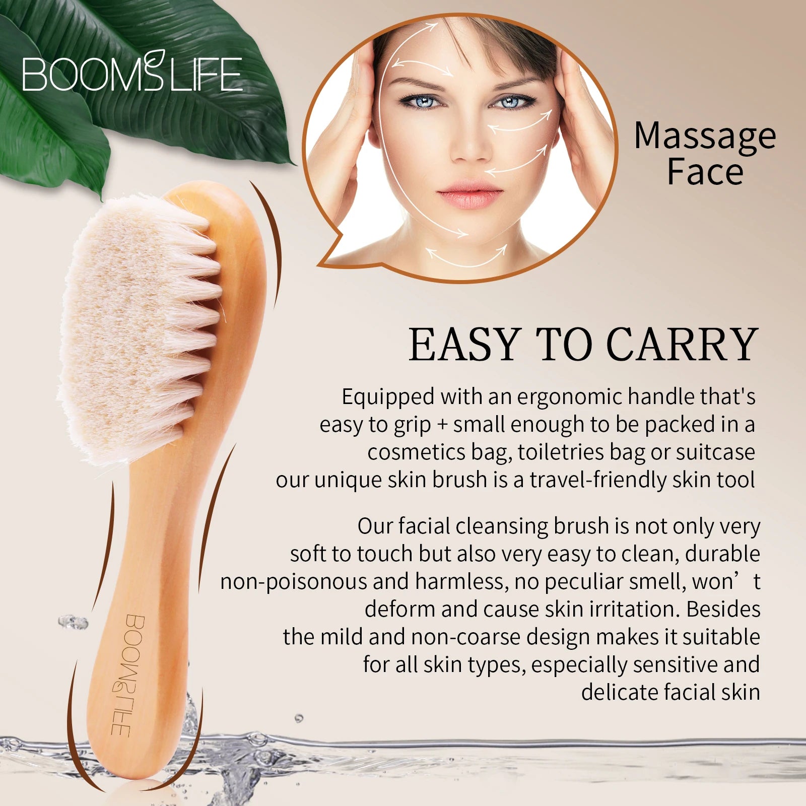 Face Cleansing Brush Face Cleansing Brush For Deep Pore Cleansing Face Professional Fiber Exfoliating Wood Handle Brush Zpaxo