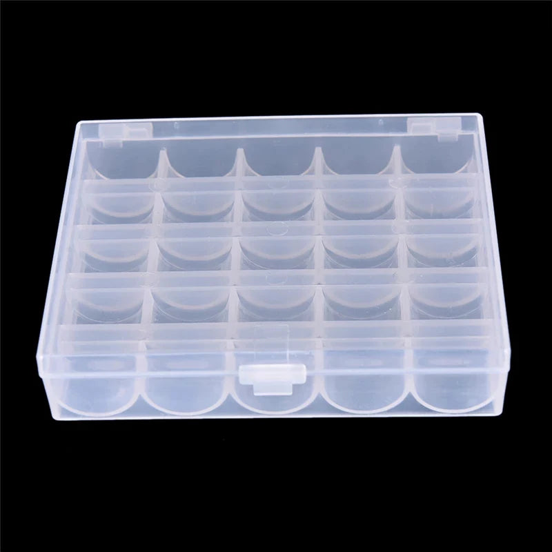 Sewing Bobbins Spools Clear Plastic Machine Storage Box Empty Spool