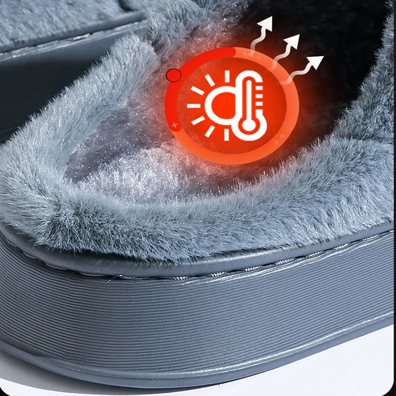 Trend Winter Couple Indoor Non-slip Men Women Flip Flops Warm