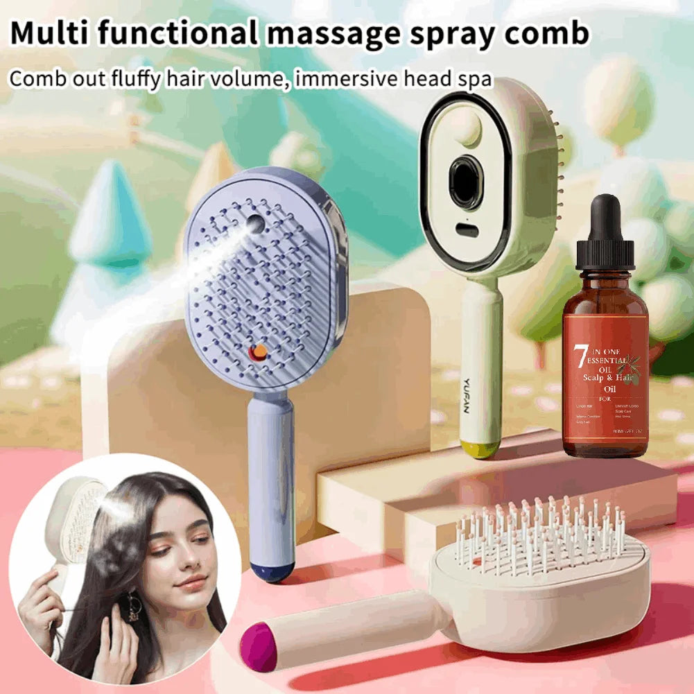 2-in-1 Spray Massage Comb | Scalp Hair Care Brush Tool Spray Massage Comb Zpaxo