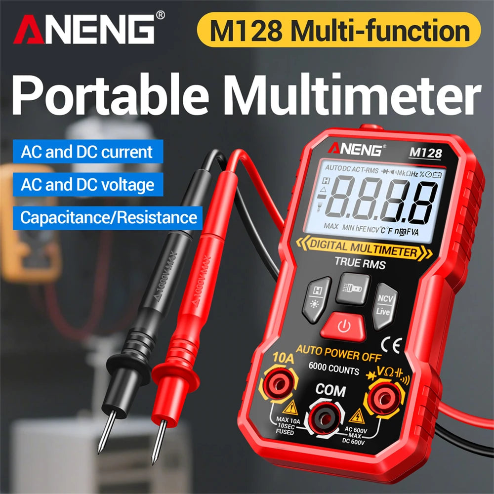 AC DC Voltage Current Multifunction Multimeter ANENG M128 Resistance