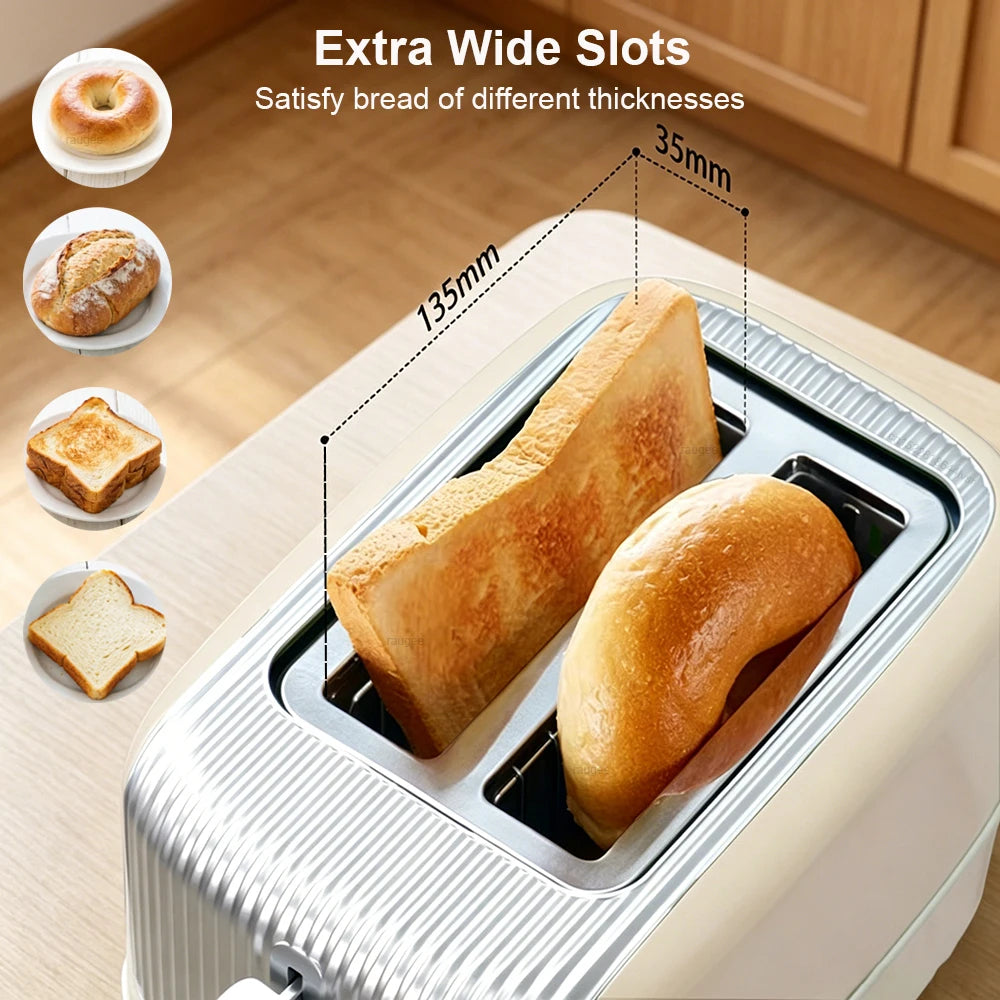 Toaster 2 Slice Extra Wide Slots Bagels Breads 7 Browning Settings