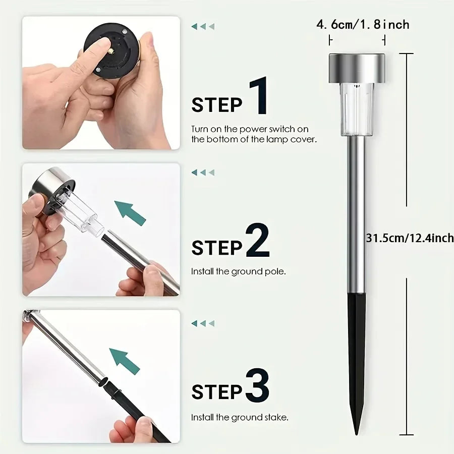 Outdoor Solar Pathway Landscape Lights Waterproof LED Lawn Decorative Zpaxo