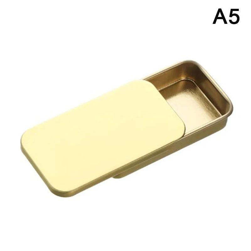 CMTinplate Box Slide Lid Push Pull Drawer Balm Portable Mini Zpaxo A5