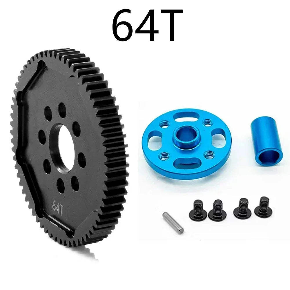 Aluminum Speed Spur Gear Mount Upgrade Parts Tamiya TT02 TT-02 RC Car Zpaxo 64T
