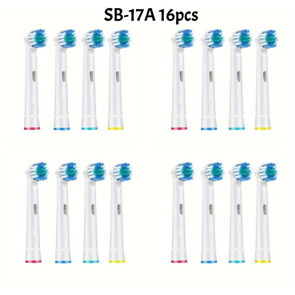12types Toothbrush Heads Replacement For Oral B PRO Models 600 650 670 2000 2500 2900 3000 3500 3900 Soft Bristles Health Care Zpaxo SB17A-16pcs