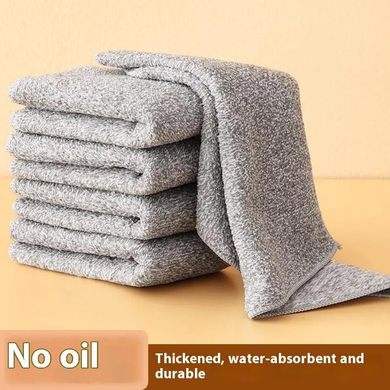5PCS Cleaning Cloth Fiber Thickened Dishcloths High Absorbent Scouring Kitchen Washing Dish Rags Household Wipe Towels Zpaxo
